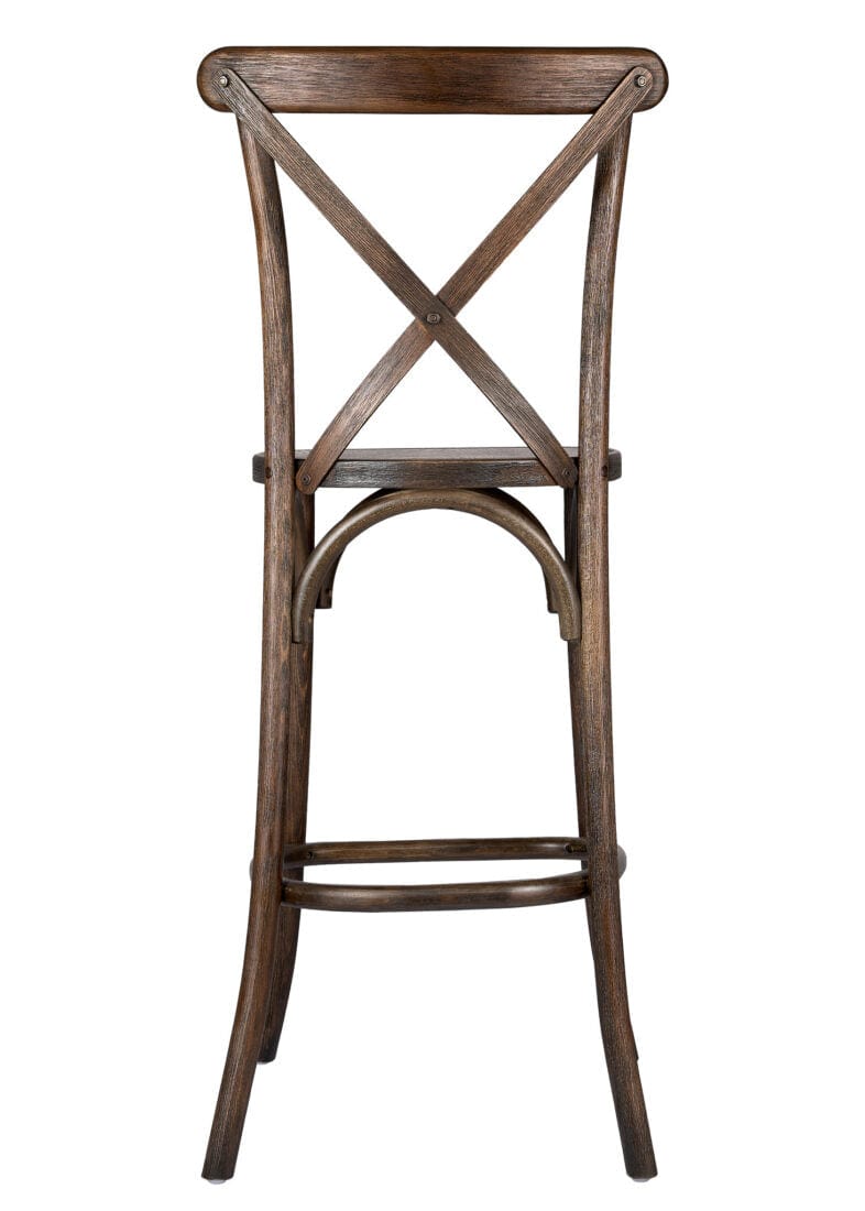Chivari Fruitwood Wood Cross Back Barstool BXWF-ZG-T