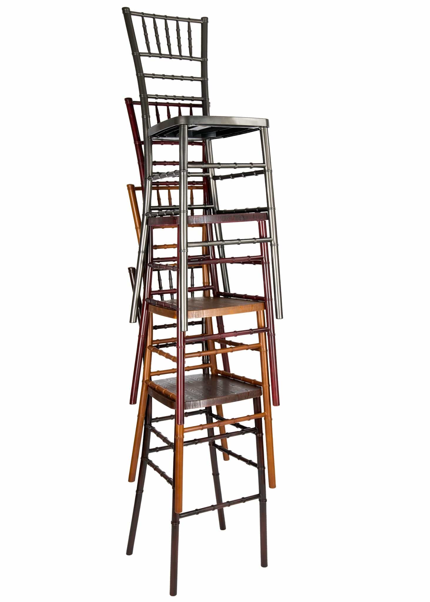 Chivari Gold Bullion Resin Steel Skeleton™ Chiavari Barstool - 2 Pack - Some Assembly Required BCRG-KD-ST-AX-2