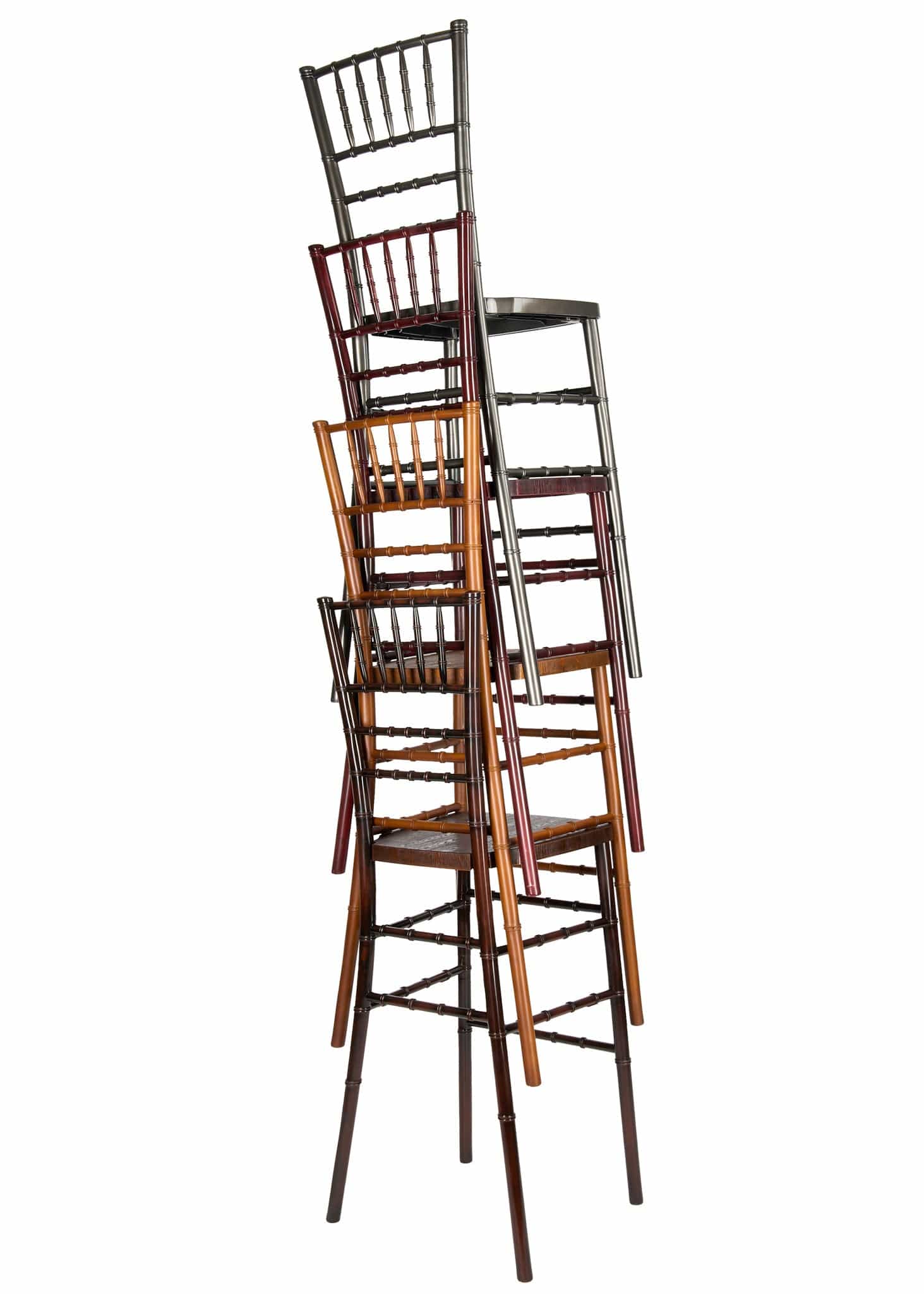 Chivari Black Resin Steel Skeleton™ Chiavari Barstool - 2 Pack - Some Assembly Required BCRB-KD-ST-AX-2