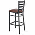 Chivari Ladder Back Bar Stool with Black Frame and Brown Vinyl Seat BLMBVBR-ZF-KT