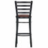 Chivari Ladder Back Bar Stool with Black Frame and Brown Vinyl Seat BLMBVBR-ZF-KT