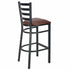 Chivari Ladder Back Bar Stool with Black Frame and Brown Vinyl Seat BLMBVBR-ZF-KT