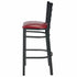 Chivari Ladder Back Bar Stool with Black Frame and Burgundy Vinyl Seat BLMBVBU-ZF-KT