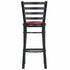 Chivari Ladder Back Bar Stool with Black Frame and Burgundy Vinyl Seat BLMBVBU-ZF-KT
