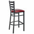 Chivari Ladder Back Bar Stool with Black Frame and Burgundy Vinyl Seat BLMBVBU-ZF-KT