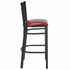 Chivari Ladder Back Bar Stool with Black Frame and Burgundy Vinyl Seat BLMBVBU-ZF-KT