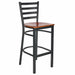 Chivari Ladder Back Bar Stool with Black Frame and Cherry Wood Seat BLMBWCW-ZF-KT