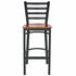 Chivari Ladder Back Bar Stool with Black Frame and Cherry Wood Seat BLMBWCW-ZF-KT