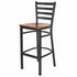 Chivari Ladder Back Bar Stool with Black Frame and Cherry Wood Seat BLMBWCW-ZF-KT
