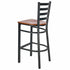 Chivari Ladder Back Bar Stool with Black Frame and Cherry Wood Seat BLMBWCW-ZF-KT