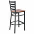 Chivari Ladder Back Bar Stool with Black Frame and Cherry Wood Seat BLMBWCW-ZF-KT