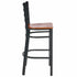 Chivari Ladder Back Bar Stool with Black Frame and Cherry Wood Seat BLMBWCW-ZF-KT