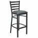 Chivari Ladder Back Bar Stool with Black Frame and Dark Gray Vinyl Seat BLMBVDG-ZF-KT