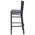Chivari Ladder Back Bar Stool with Black Frame and Dark Gray Vinyl Seat BLMBVDG-ZF-KT