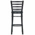 Chivari Ladder Back Bar Stool with Black Frame and Dark Gray Vinyl Seat BLMBVDG-ZF-KT