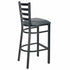 Chivari Ladder Back Bar Stool with Black Frame and Dark Gray Vinyl Seat BLMBVDG-ZF-KT