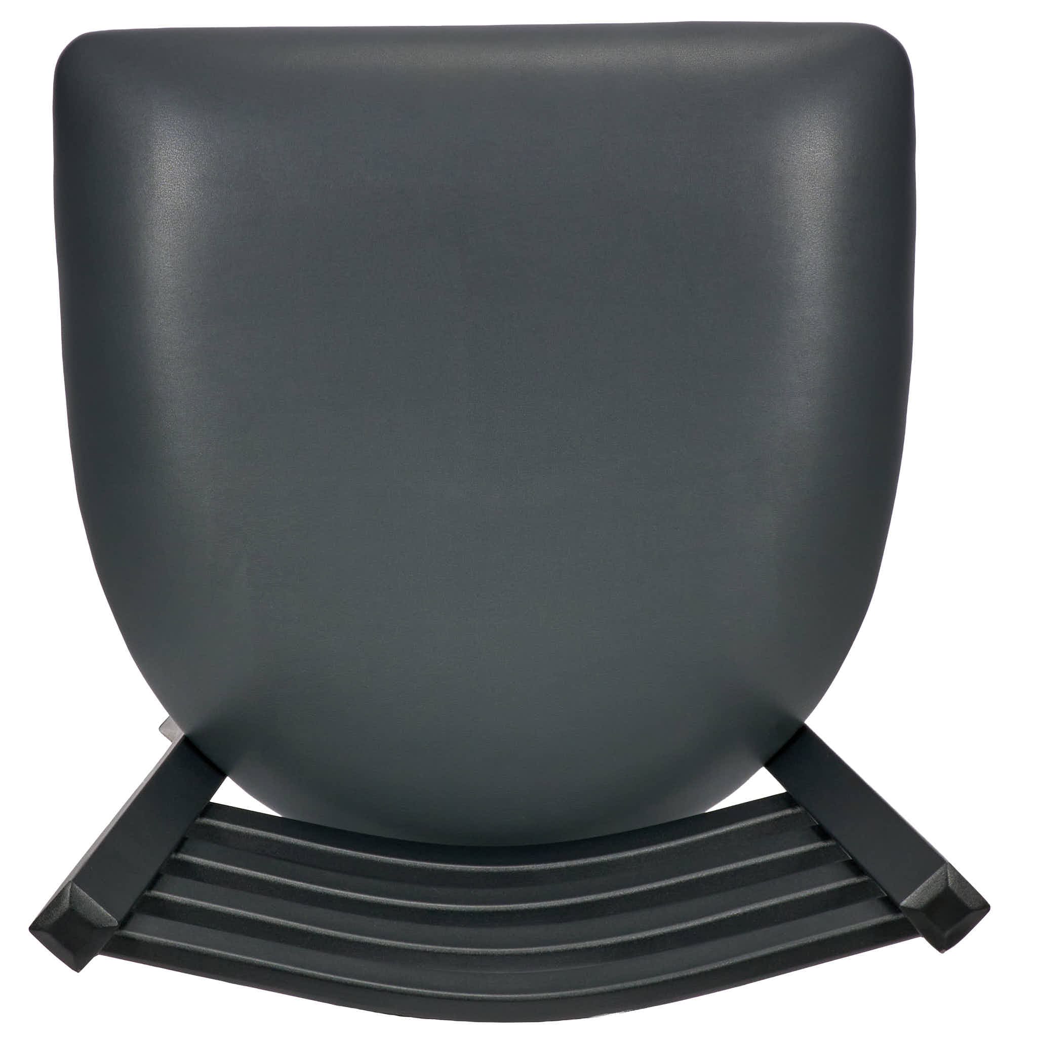Chivari Ladder Back Bar Stool with Black Frame and Dark Gray Vinyl Seat BLMBVDG-ZF-KT
