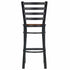Ladder Back Bar Stool with Black Frame and Dark Wood Seat