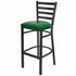 Chivari Ladder Back Bar Stool with Black Frame and Green Vinyl Seat BLMBVGR-ZF-KT