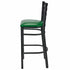 Chivari Ladder Back Bar Stool with Black Frame and Green Vinyl Seat BLMBVGR-ZF-KT