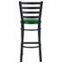 Chivari Ladder Back Bar Stool with Black Frame and Green Vinyl Seat BLMBVGR-ZF-KT