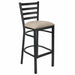 Chivari Ladder Back Bar Stool with Black Frame and Light Gray Vinyl Seat BLMBVLGY-ZF-KT