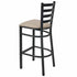 Chivari Ladder Back Bar Stool with Black Frame and Light Gray Vinyl Seat BLMBVLGY-ZF-KT