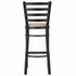 Chivari Ladder Back Bar Stool with Black Frame and Light Gray Vinyl Seat BLMBVLGY-ZF-KT