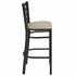 Chivari Ladder Back Bar Stool with Black Frame and Light Gray Vinyl Seat BLMBVLGY-ZF-KT