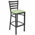 Chivari Ladder Back Bar Stool with Black Frame and Light Green Vinyl Seat BLMBVLGR-ZF-KT