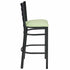 Chivari Ladder Back Bar Stool with Black Frame and Light Green Vinyl Seat BLMBVLGR-ZF-KT