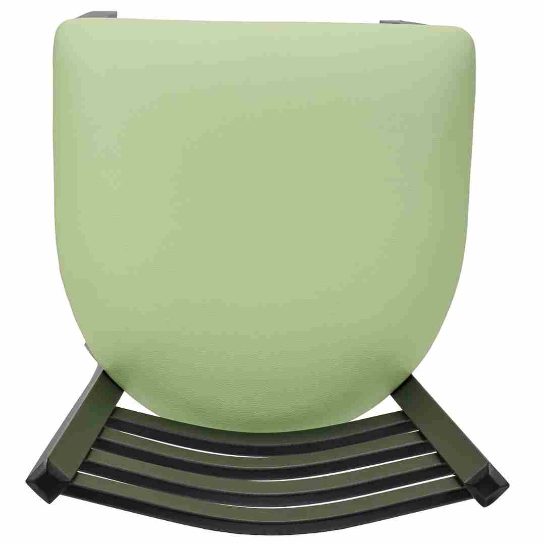 Chivari Ladder Back Bar Stool with Black Frame and Light Green Vinyl Seat BLMBVLGR-ZF-KT