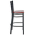 Chivari Ladder Back Bar Stool with Black Frame and Mahogany Wood Seat BLMBWMW-ZF-KT