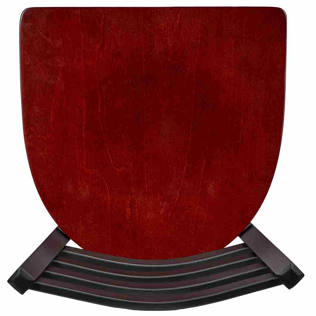 Chivari Ladder Back Bar Stool with Black Frame and Mahogany Wood Seat BLMBWMW-ZF-KT