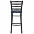 Chivari Ladder Back Bar Stool with Black Frame and Navy Blue Vinyl Seat BLMBVNB-ZF-KT