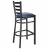 Chivari Ladder Back Bar Stool with Black Frame and Navy Blue Vinyl Seat BLMBVNB-ZF-KT
