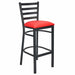 Chivari Ladder Back Bar Stool with Black Frame and Red Vinyl Seat BLMBVR-ZF-KT