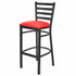 Chivari Ladder Back Bar Stool with Black Frame and Red Vinyl Seat BLMBVR-ZF-KT