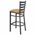Chivari Ladder Back Bar Stool with Black Frame and Tan Vinyl Seat BLMBVT-ZF-KT