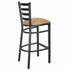 Chivari Ladder Back Bar Stool with Black Frame and Tan Vinyl Seat BLMBVT-ZF-KT