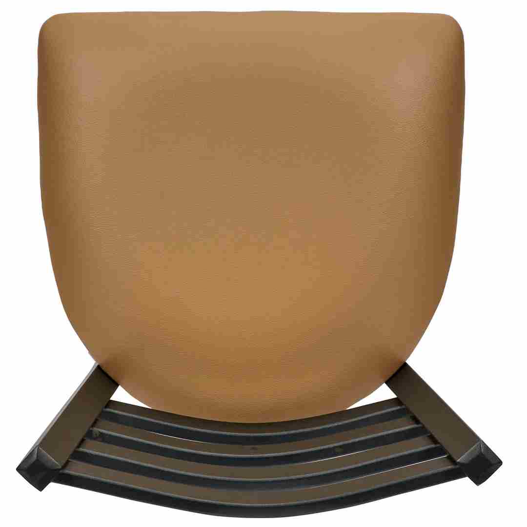 Chivari Ladder Back Bar Stool with Black Frame and Tan Vinyl Seat BLMBVT-ZF-KT