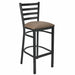 Chivari Ladder Back Bar Stool with Black Frame and Taupe Vinyl Seat BLMBVTP-ZF-KT