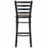 Chivari Ladder Back Bar Stool with Black Frame and Taupe Vinyl Seat BLMBVTP-ZF-KT