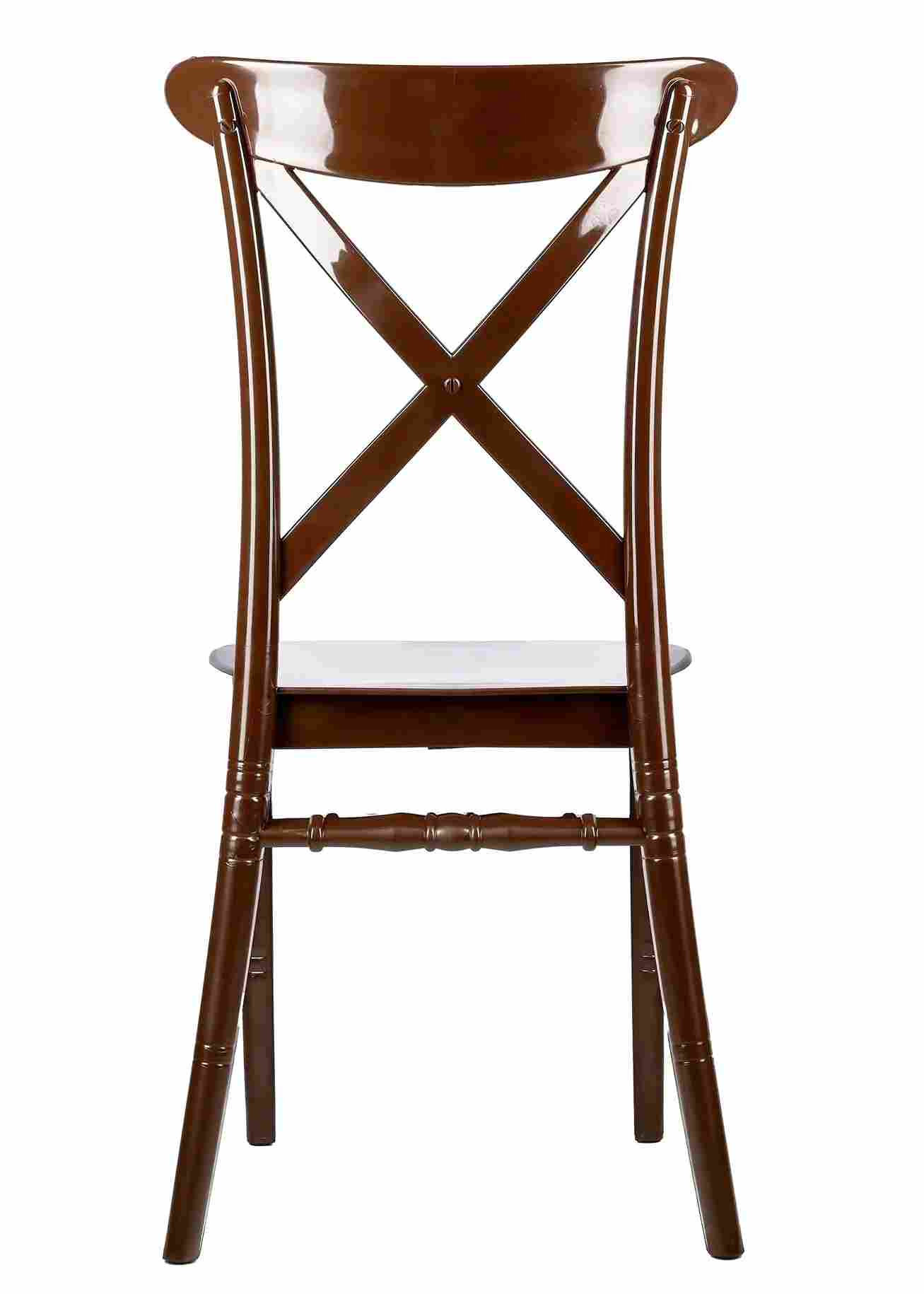 Chivari Brown BasicResin™ Cross Back Chair CXPBR-v22-SG-T