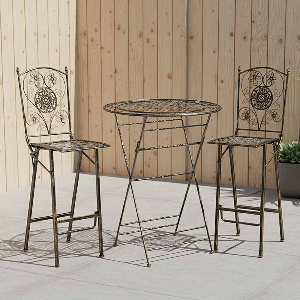 Chivari Barcelona Bistro Set in Copper includes 32