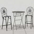 Chivari Barcelona Bistro Set in Black includes 32" Cocktail Table and 2 Round Barstools BBBMRB-KT-AX