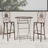 Chivari Barcelona Bistro Set in Bronze includes 32" Cocktail Table and 2 Round Barstools BBBMRBR-KT-AX