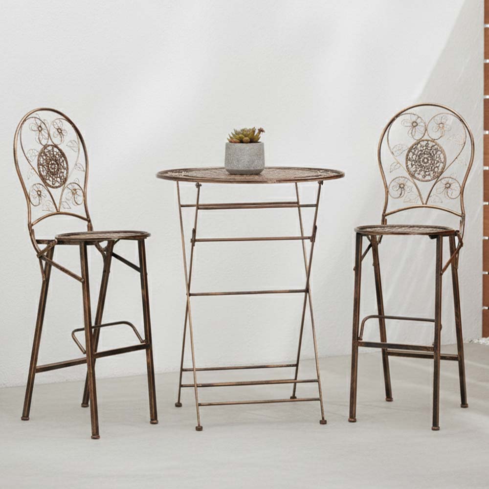 Chivari Barcelona Bistro Set in Copper includes 32