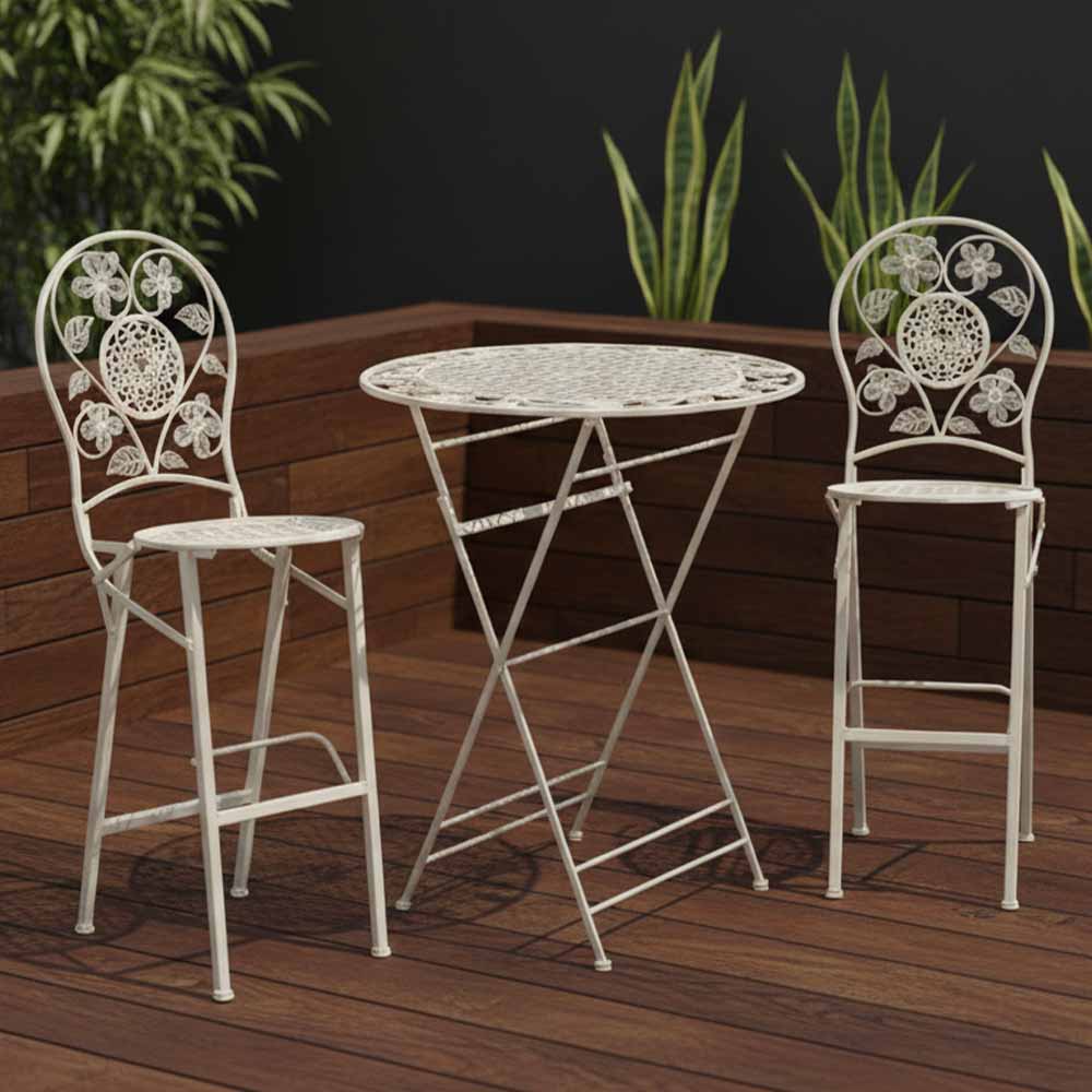 Chivari Barcelona Bistro Set in White includes 32