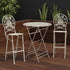 Chivari Barcelona Bistro Set in White includes 32" Cocktail Table and 2 Round Barstools BBBMRW-KT-AX